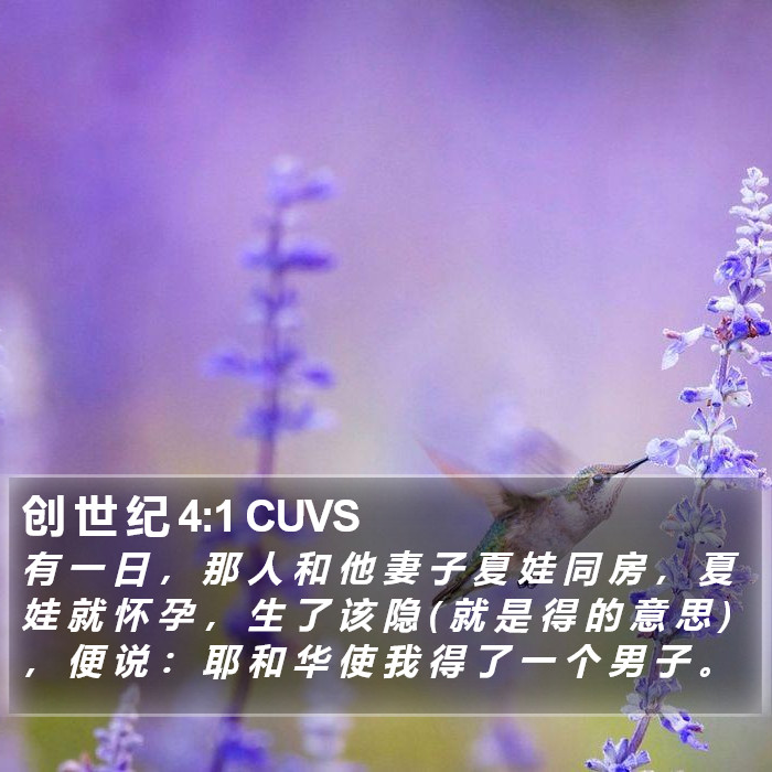 创 世 纪 4:1 CUVS Bible Study