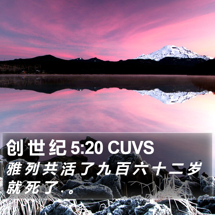 创 世 纪 5:20 CUVS Bible Study