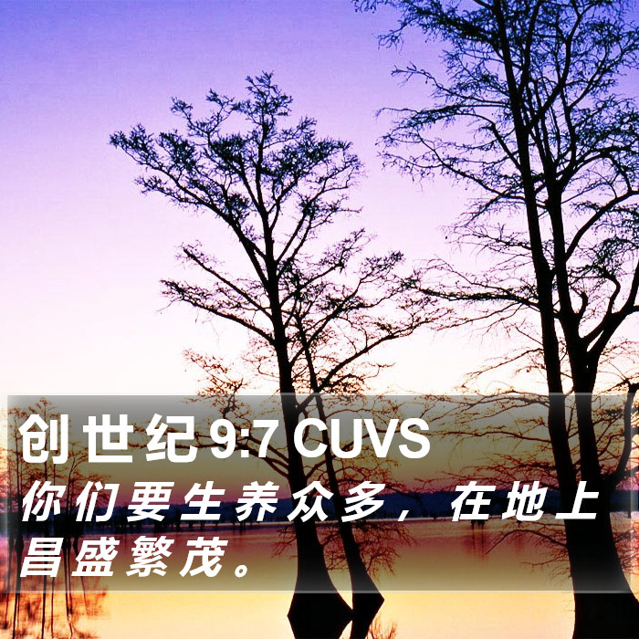 创 世 纪 9:7 CUVS Bible Study