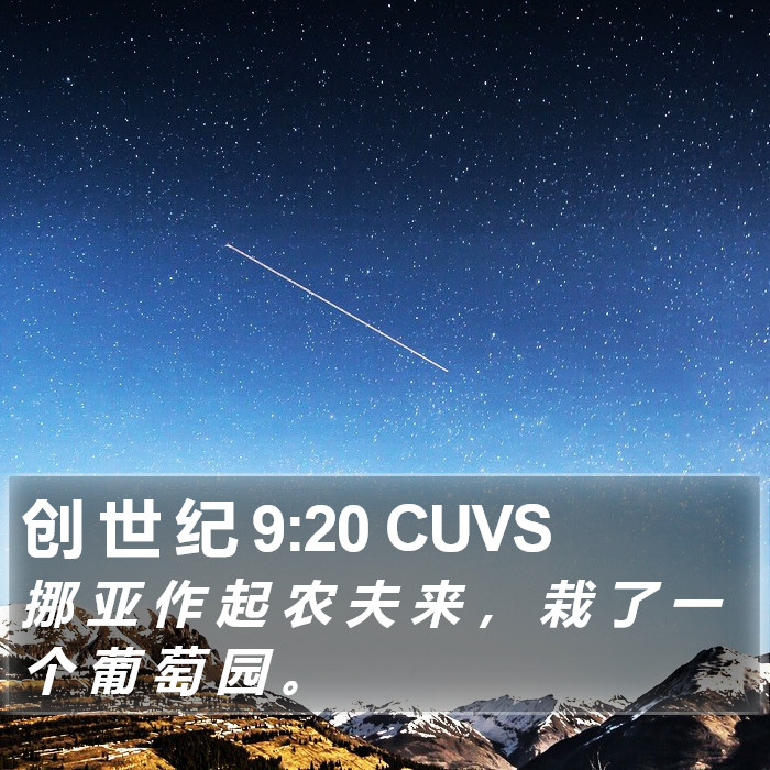 创 世 纪 9:20 CUVS Bible Study