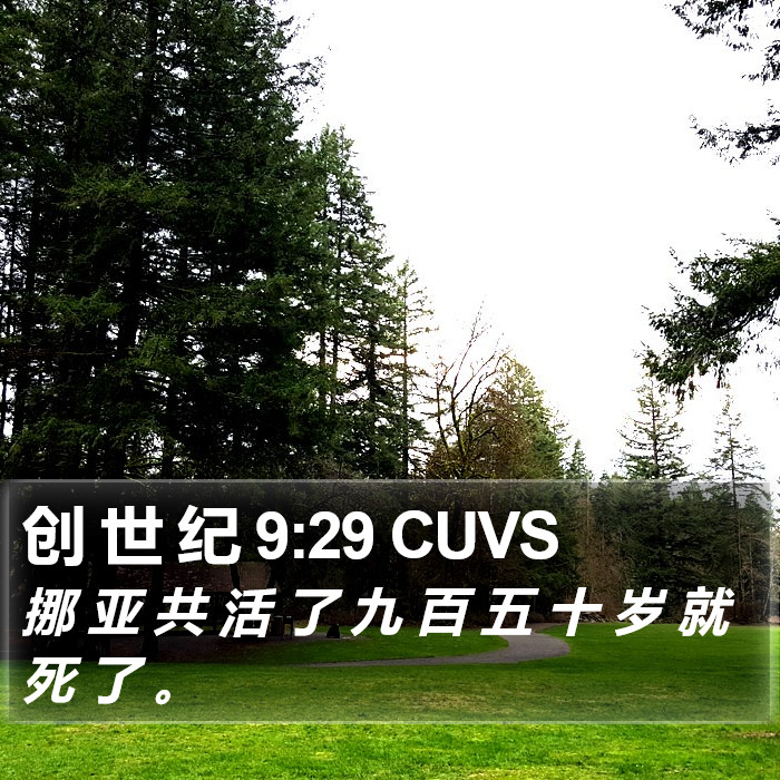 创 世 纪 9:29 CUVS Bible Study