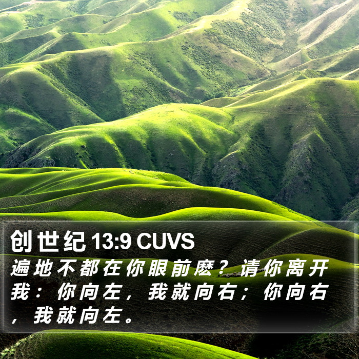 创 世 纪 13:9 CUVS Bible Study