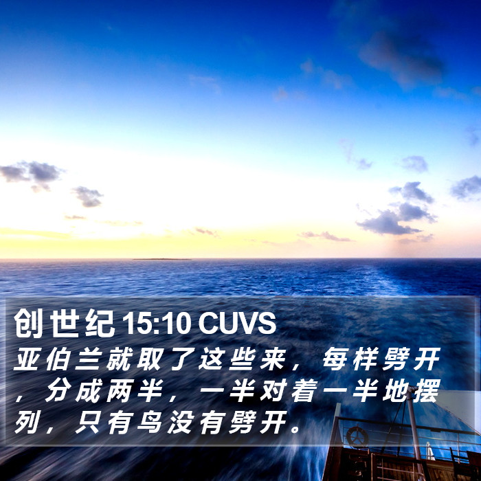创 世 纪 15:10 CUVS Bible Study