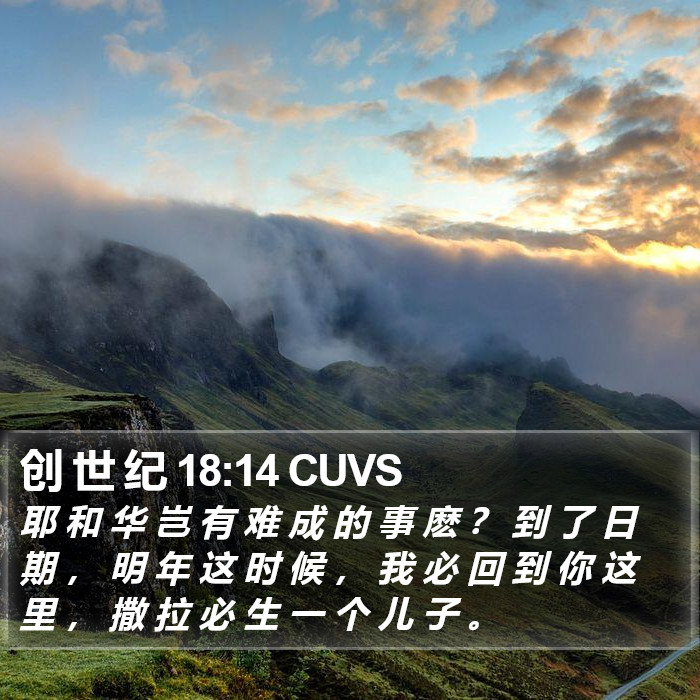 创 世 纪 18:14 CUVS Bible Study