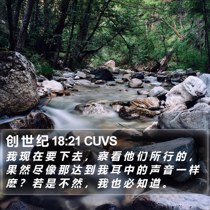 创 世 纪 18:21 CUVS Bible Study