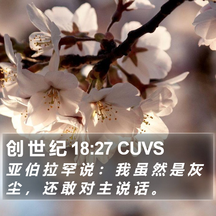 创 世 纪 18:27 CUVS Bible Study