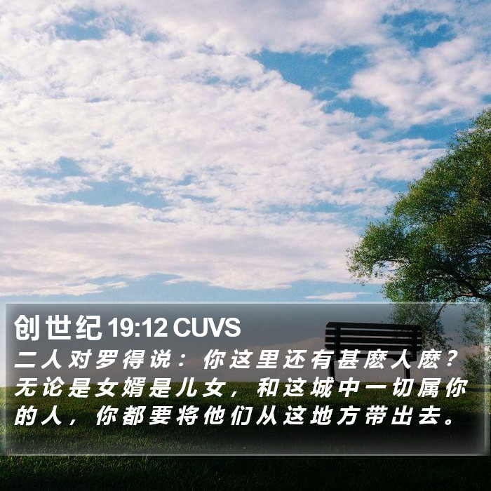 创 世 纪 19:12 CUVS Bible Study