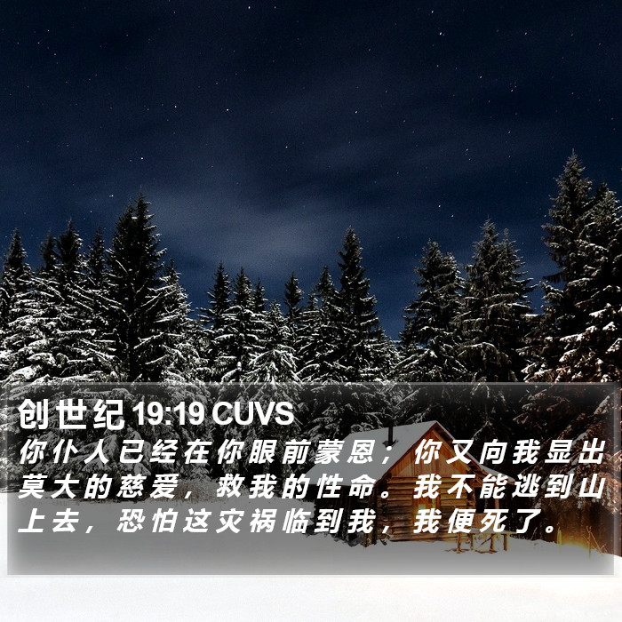 创 世 纪 19:19 CUVS Bible Study