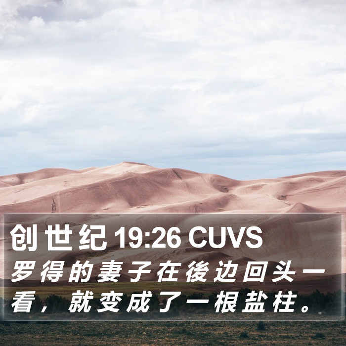 创 世 纪 19:26 CUVS Bible Study