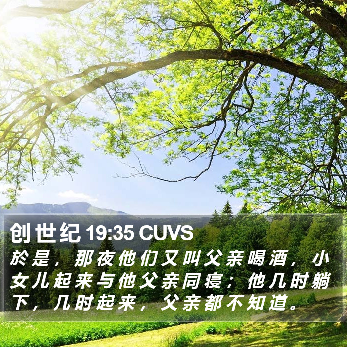 创 世 纪 19:35 CUVS Bible Study