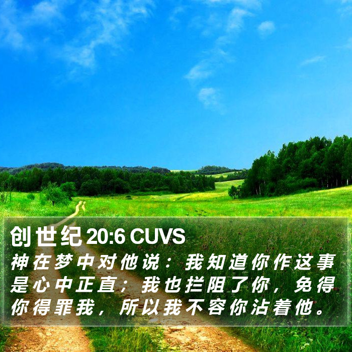 创 世 纪 20:6 CUVS Bible Study