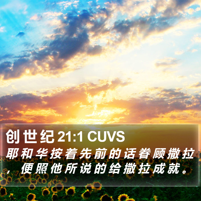 创 世 纪 21:1 CUVS Bible Study