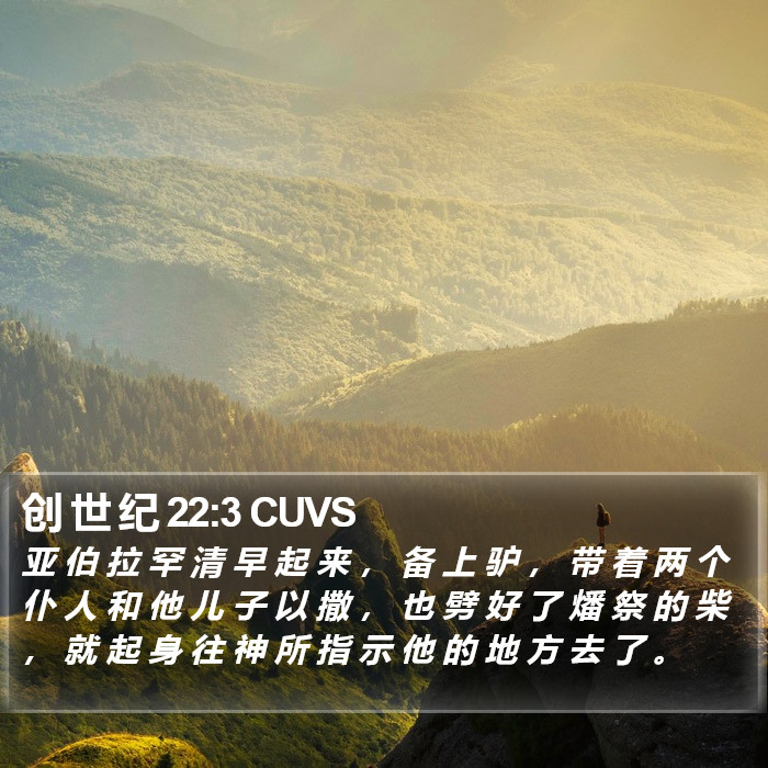 创 世 纪 22:3 CUVS Bible Study