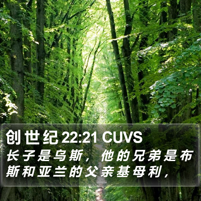 创 世 纪 22:21 CUVS Bible Study