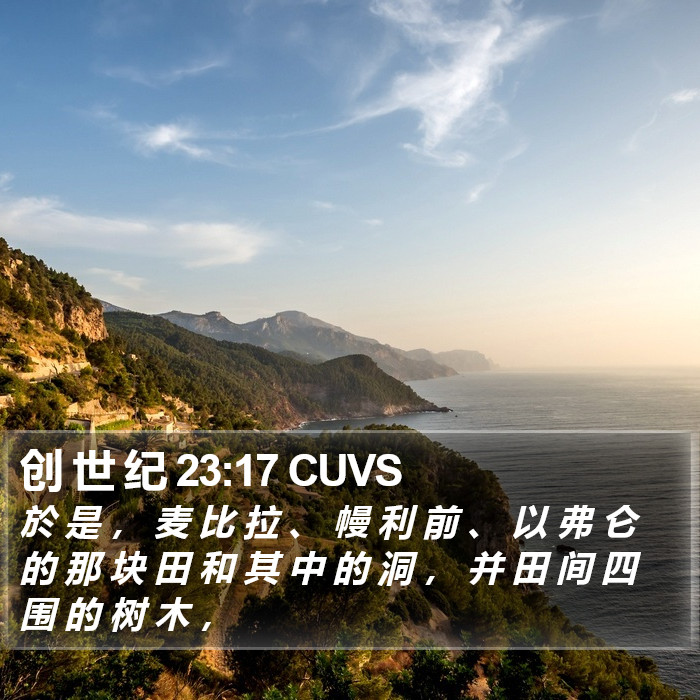 创 世 纪 23:17 CUVS Bible Study