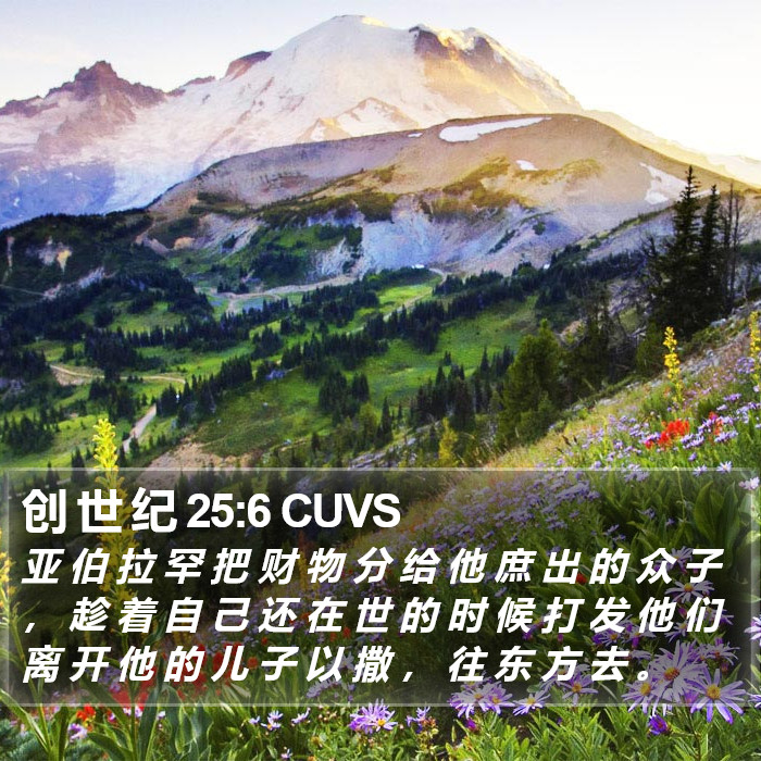 创 世 纪 25:6 CUVS Bible Study