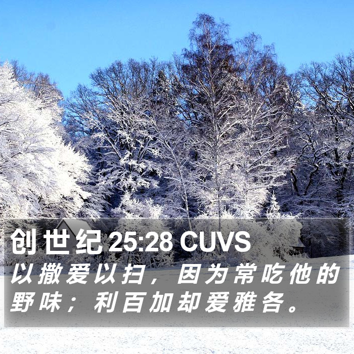 创 世 纪 25:28 CUVS Bible Study