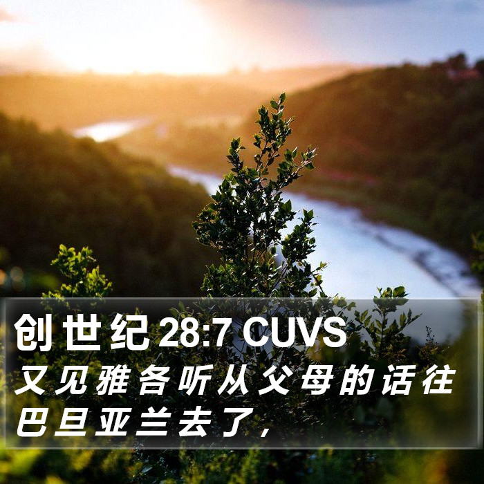 创 世 纪 28:7 CUVS Bible Study