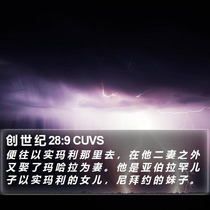 创 世 纪 28:9 CUVS Bible Study