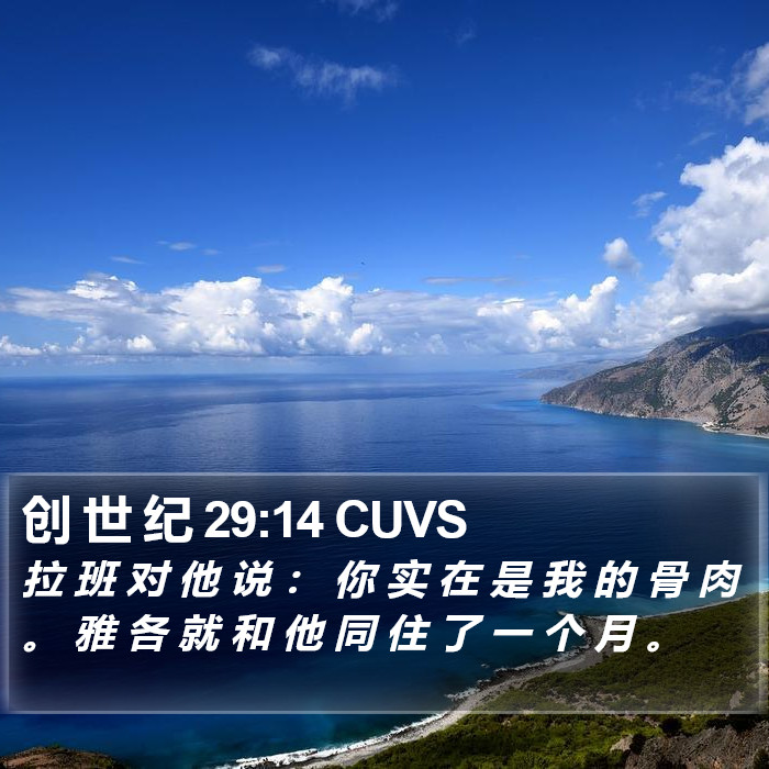创 世 纪 29:14 CUVS Bible Study