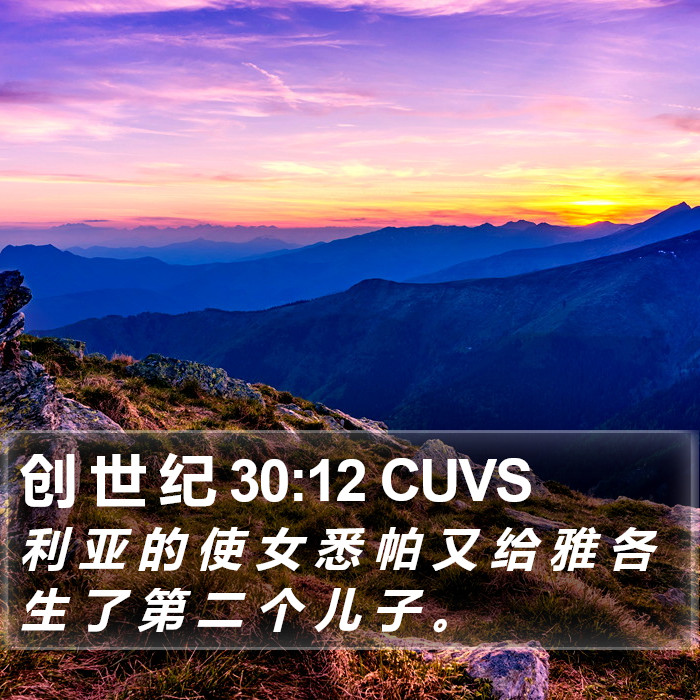 创 世 纪 30:12 CUVS Bible Study