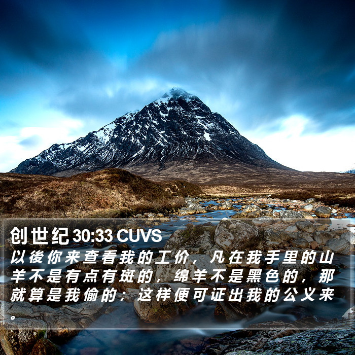 创 世 纪 30:33 CUVS Bible Study