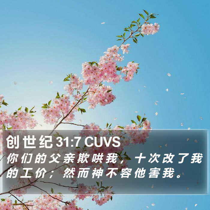 创 世 纪 31:7 CUVS Bible Study