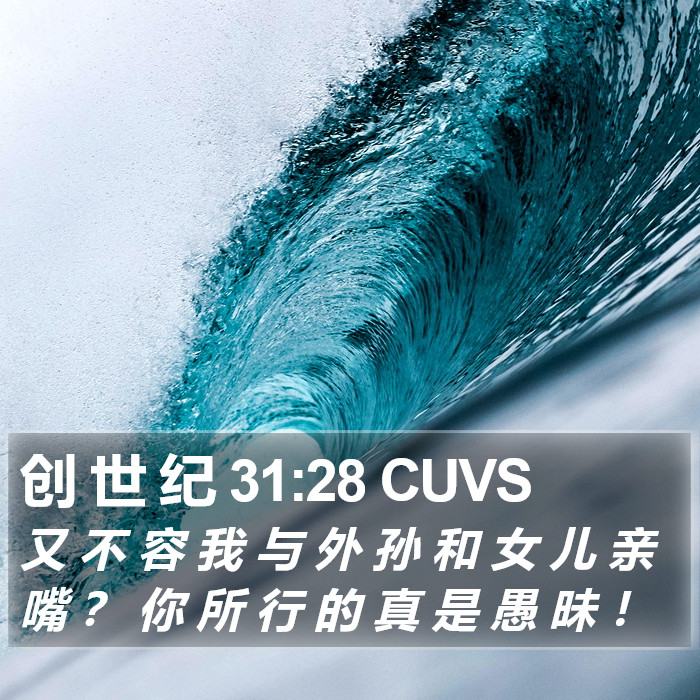 创 世 纪 31:28 CUVS Bible Study