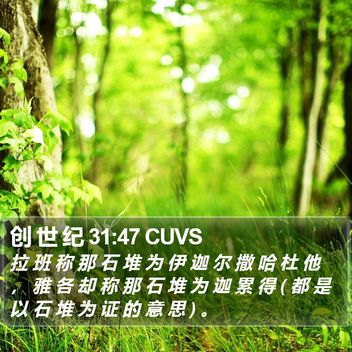 创 世 纪 31:47 CUVS Bible Study