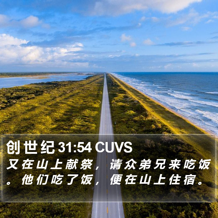 创 世 纪 31:54 CUVS Bible Study