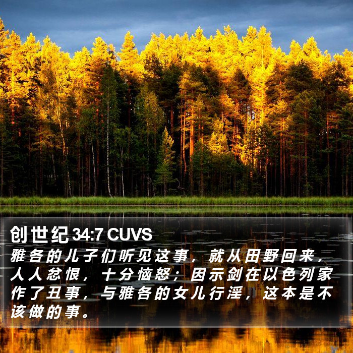 创 世 纪 34:7 CUVS Bible Study