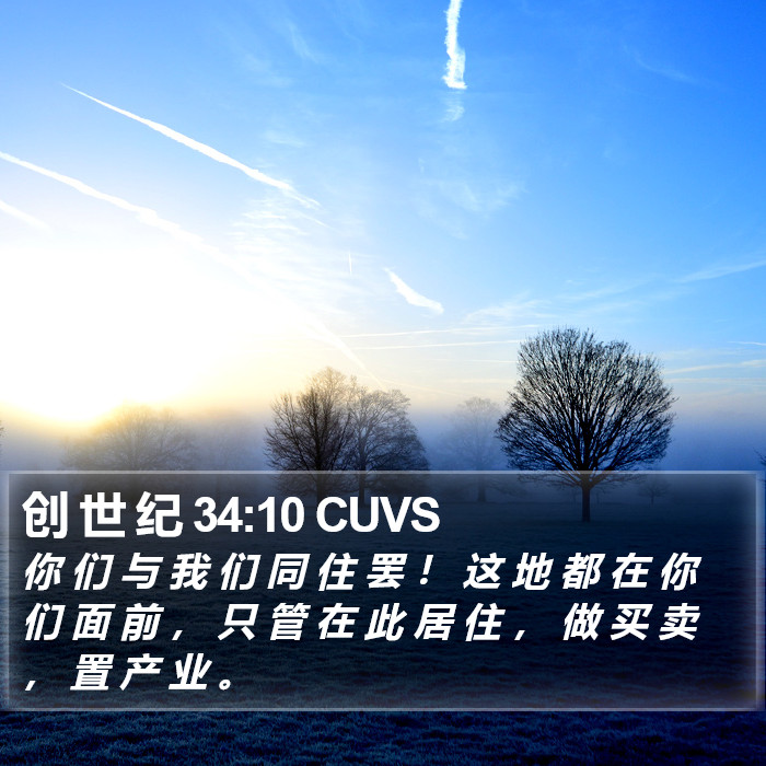 创 世 纪 34:10 CUVS Bible Study