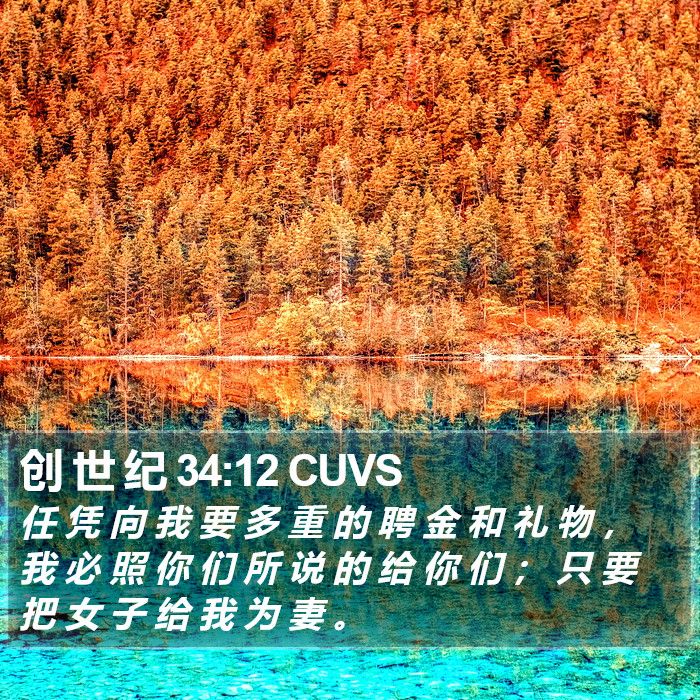 创 世 纪 34:12 CUVS Bible Study