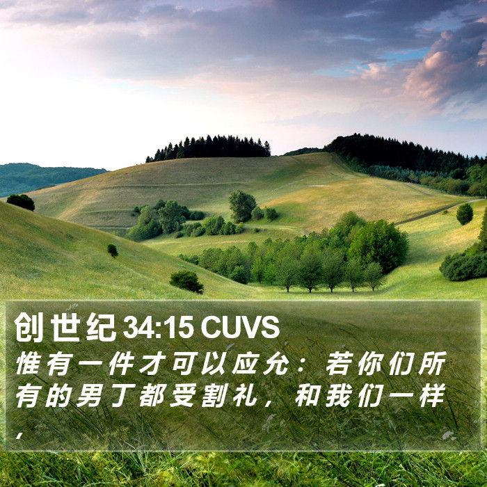 创 世 纪 34:15 CUVS Bible Study