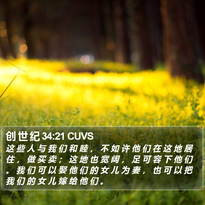 创 世 纪 34:21 CUVS Bible Study