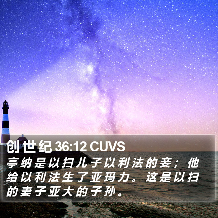创 世 纪 36:12 CUVS Bible Study