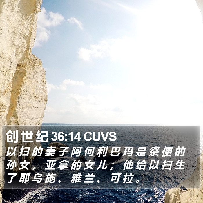 创 世 纪 36:14 CUVS Bible Study
