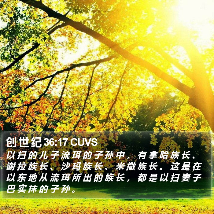 创 世 纪 36:17 CUVS Bible Study