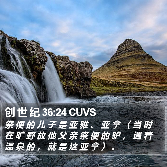 创 世 纪 36:24 CUVS Bible Study