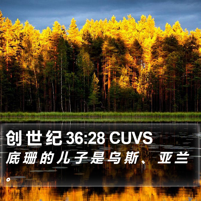 创 世 纪 36:28 CUVS Bible Study