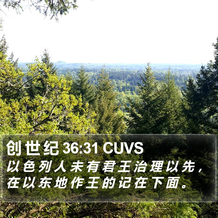 创 世 纪 36:31 CUVS Bible Study