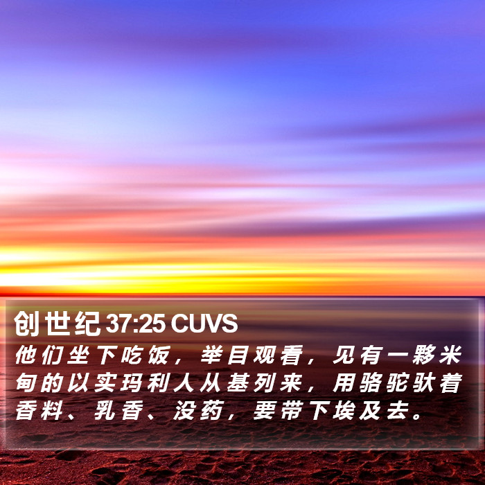 创 世 纪 37:25 CUVS Bible Study