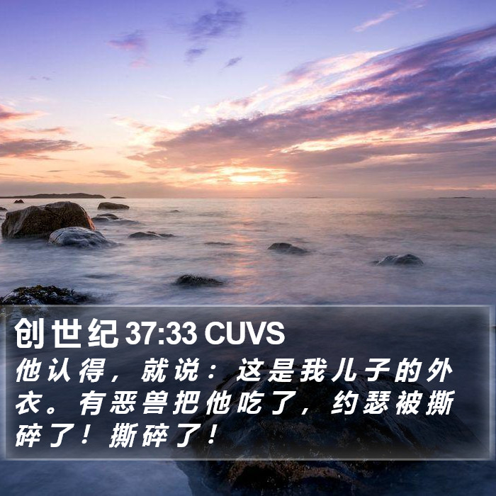 创 世 纪 37:33 CUVS Bible Study