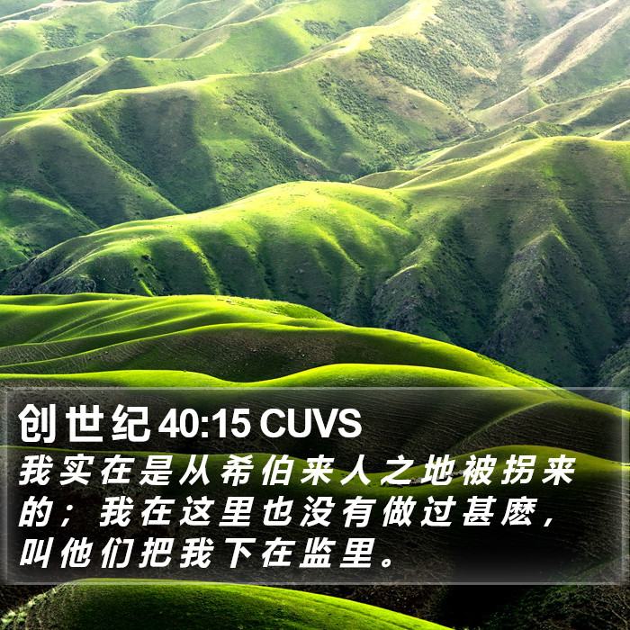 创 世 纪 40:15 CUVS Bible Study