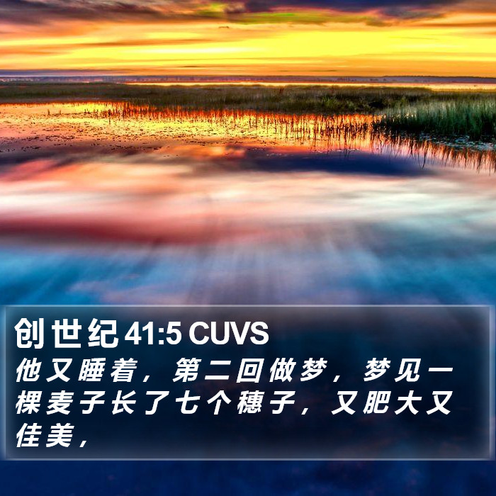 创 世 纪 41:5 CUVS Bible Study