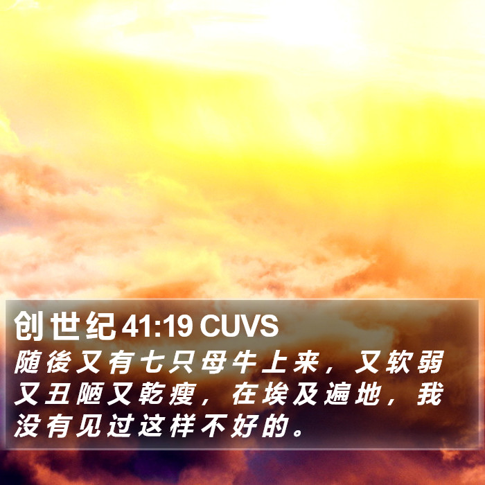 创 世 纪 41:19 CUVS Bible Study