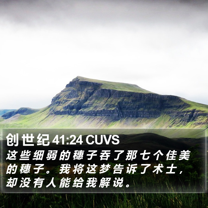 创 世 纪 41:24 CUVS Bible Study