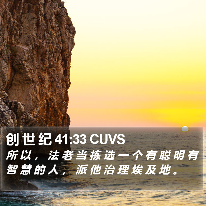 创 世 纪 41:33 CUVS Bible Study