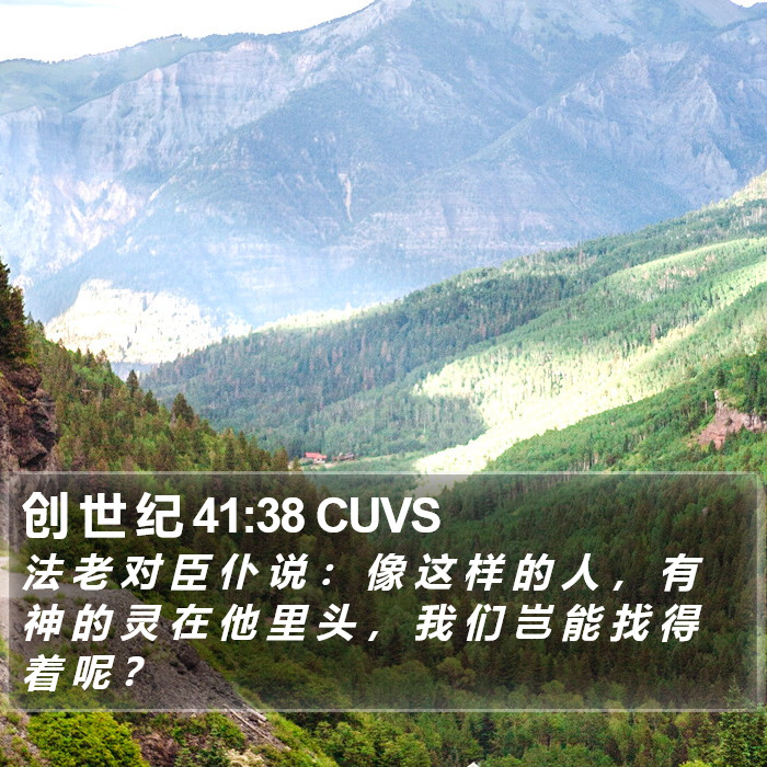 创 世 纪 41:38 CUVS Bible Study