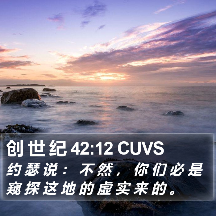 创 世 纪 42:12 CUVS Bible Study